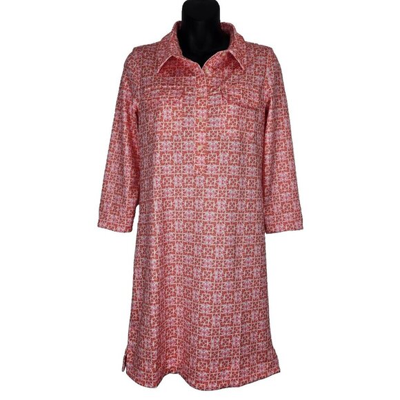 Vineyard Vines NWT Sankaty Striped‎ Margo Dress XS Pink White Long Sleeve UPF 50 - Picture 1 of 9